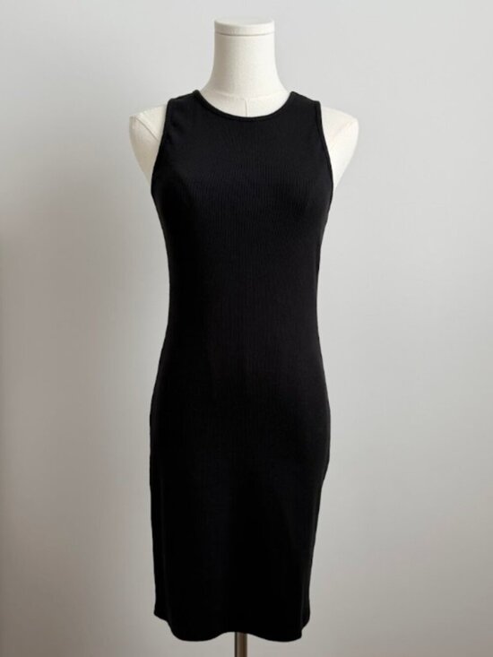 Forever 21 Dresses & Skirts - NWT Black Cotton Ribbed Knit Tank Bodycon Dress Size M